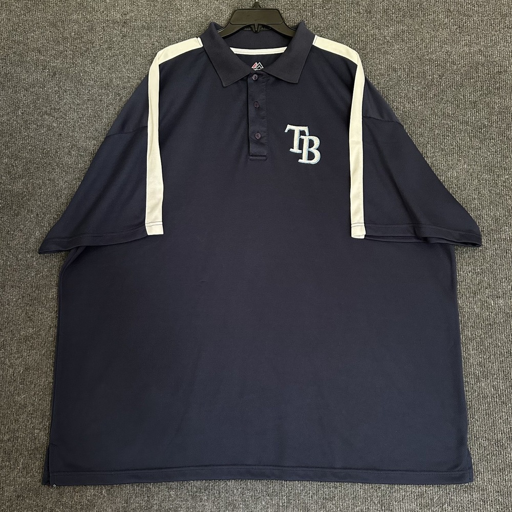 Majestic Tampa Bay Rays Men's 3X Polo Shirt Short Sleeve Baseball Game Day